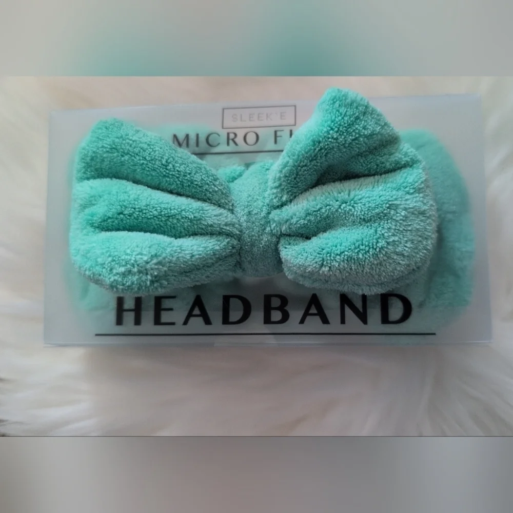 Sleek'e Turquoise Micro Fiber Bow Headband